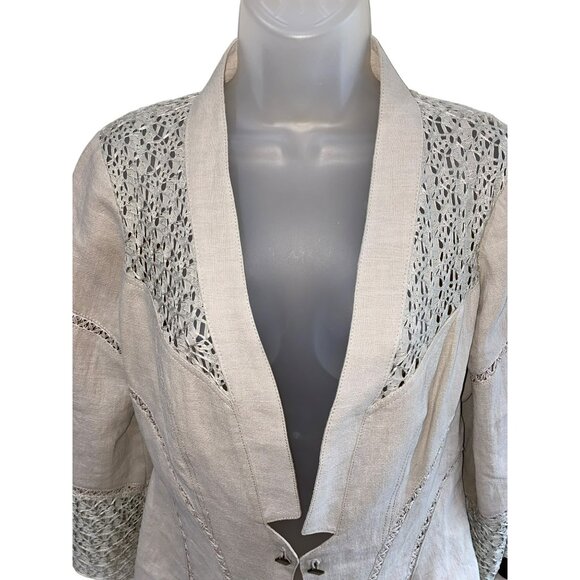 Extenzo Paris Beige Lace-Accent Womens Jacket Size 40 - Picture 4 of 12